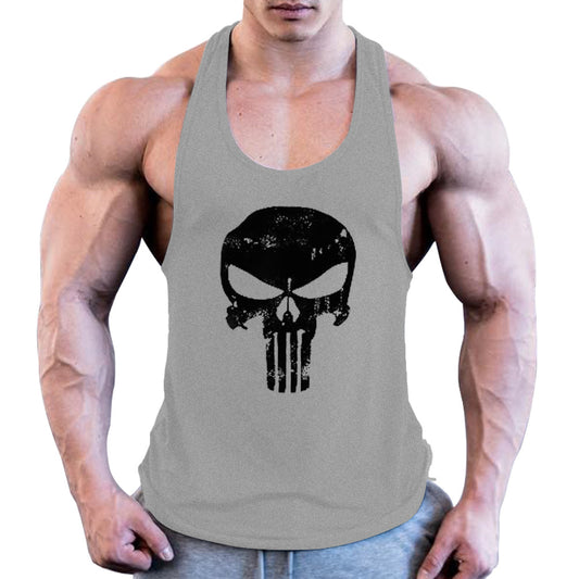 Mens Muscle Y-Back Tank Grey/Black