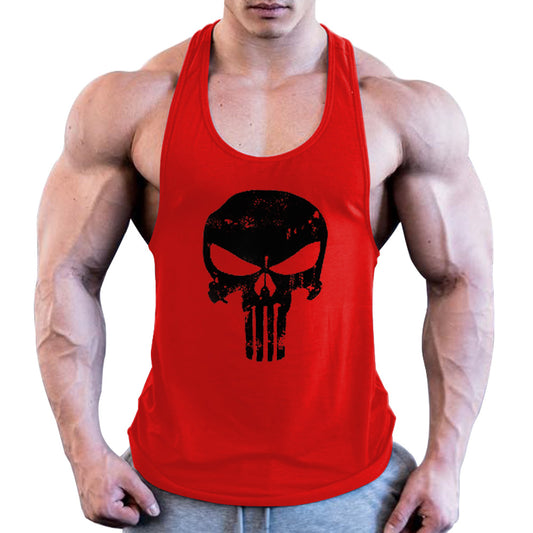 Mens Muscle Y-Back Tank Red/Black