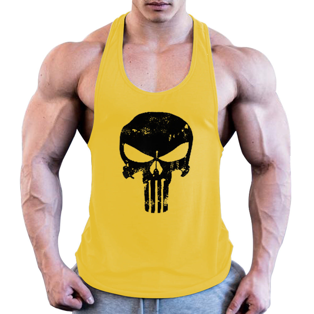 Mens Muscle Y-Back Tank Yellow/Black